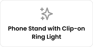 Phone Stand with Clip-on Ring Light