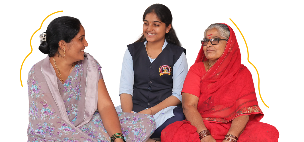 Women and a student together